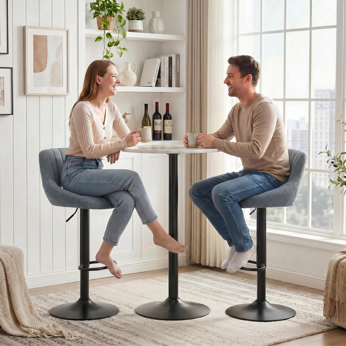 HOMCOM Bar Stools Set of 2 Swivel Adjustable Counter Height Barstools