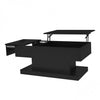 Ethan Lift-Top Coffee Table with LED Lighting and Sliding Extendable Top,Black | Ethan table basse relevable – table avec eclairage LED et plateau coulissant extensible, noir