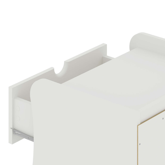 Coney Mid-Century Modern 28\" Nightstand in White (3-Drawer)