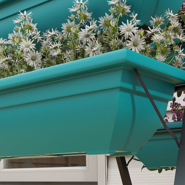 Outsunny 3-tier Vertical Raised Garden Bed With 5 Planter Boxes, Outdoor Plant Stand Grow Container With Leaking Holes For Balcony Patio Outdoor, Green