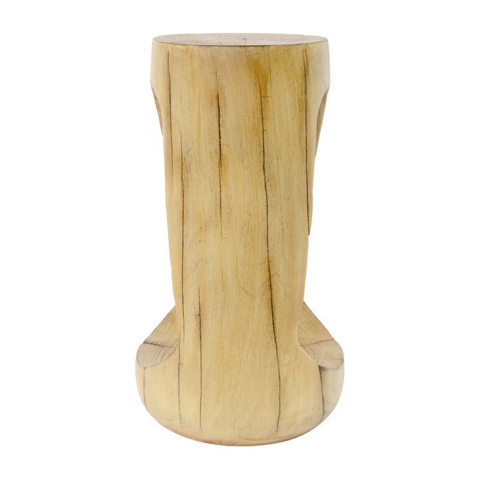 Brio 26.57\" Rustic Tree-Stump MGO Accent Table, Unique Wood Grain Indoor Side Table, Natural