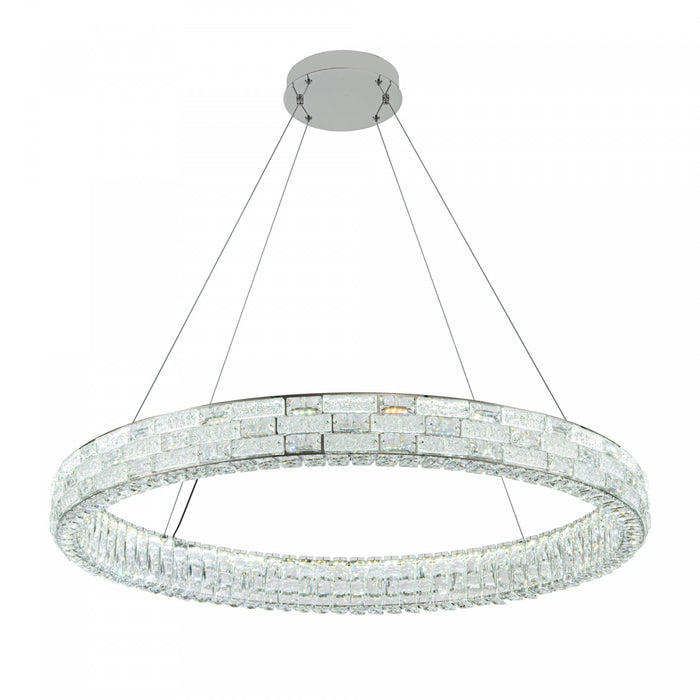 Elegance Integrated Led Chandelier 40\", Chrome With Crystal Glassware