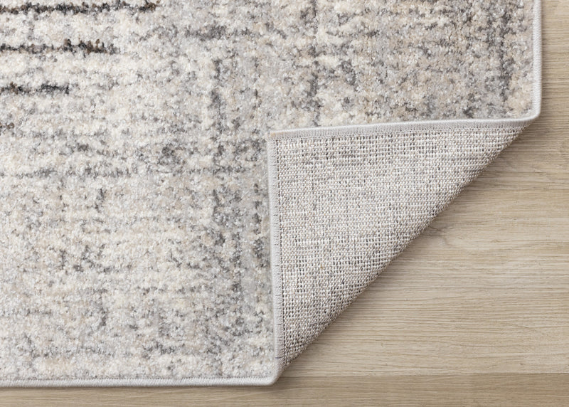 Solace Soft Low-Pile Grey White Merging Circles Area Rug - 5'3\" x 7'7\"