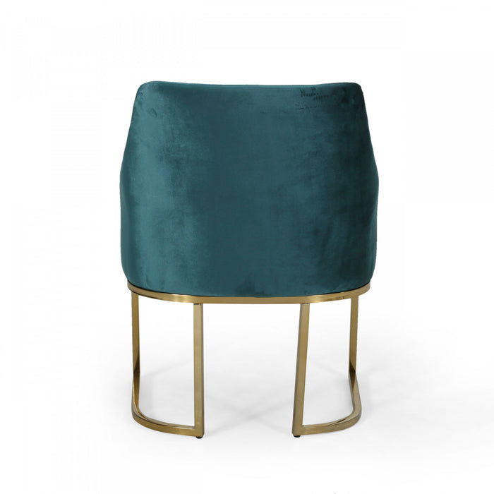 Jasmine Ergonomic Velvet Upholstery Club Chair, Teal