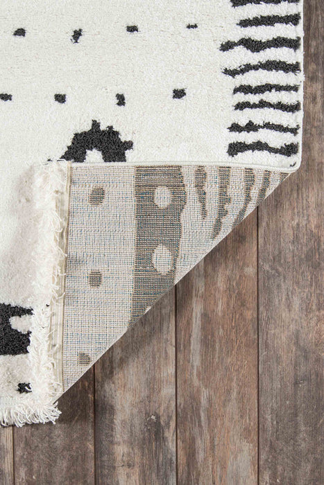 Lyra Contemporary 2'3\" x 7'6\" Runner Rug in Ivory Indoor Area Rug