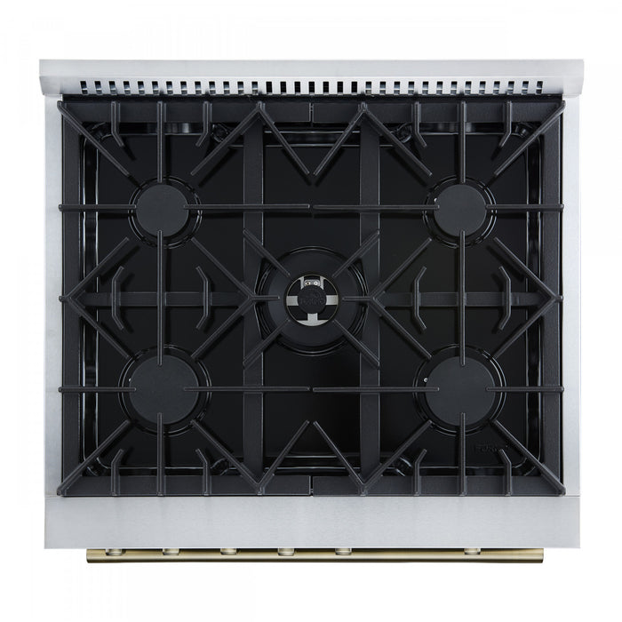 Forno Giovanni 30-inch Gas Range Black, 4.32 cu.ft, -FFSGS6274-30BLK