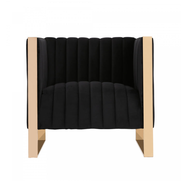 Trillium Mid-Century Modern 3-Piece Sofa Set in Black