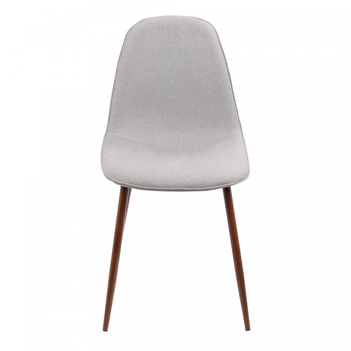 LumiSource Pebble Grey Fabric Mid-Century Modern Dining Accent Chair - Set of 2