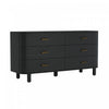 Solara Contemporary 68" Solid Wood Dresser in Black (6-Drawer) | Commode contemporaine Solara 68" en bois massif noir (6 tiroirs)