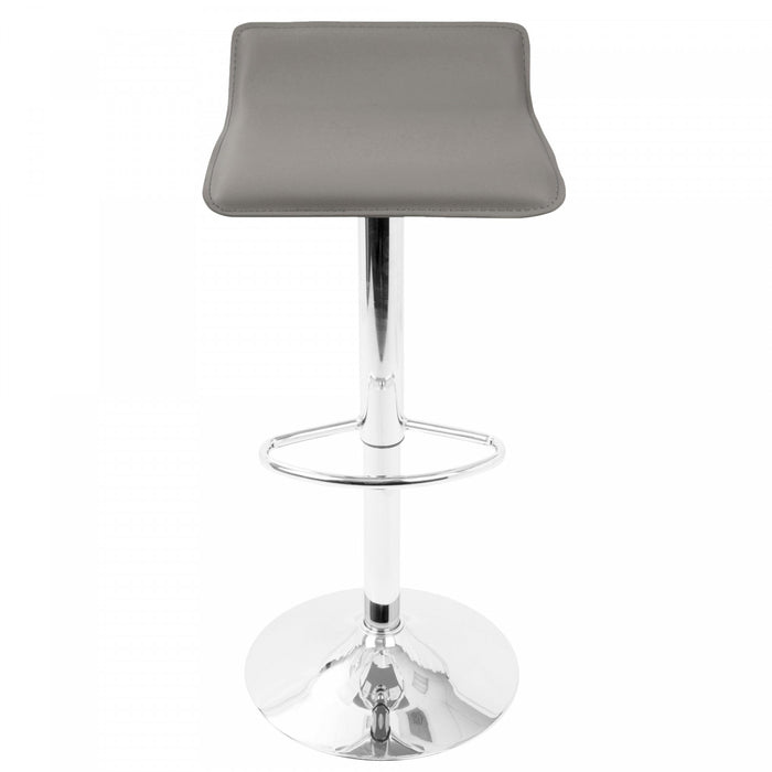 LumiSource Ale Grey Fabric Contemporary Adjustable Height Barstool with Swivel - Set of 2