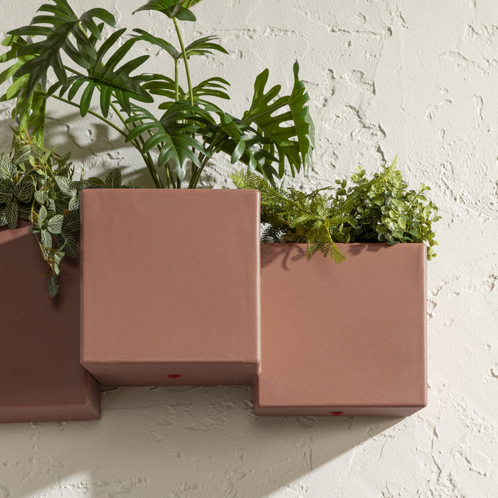 Dalya 2-Piece Outdoor Wall Planter - Burnt Orange