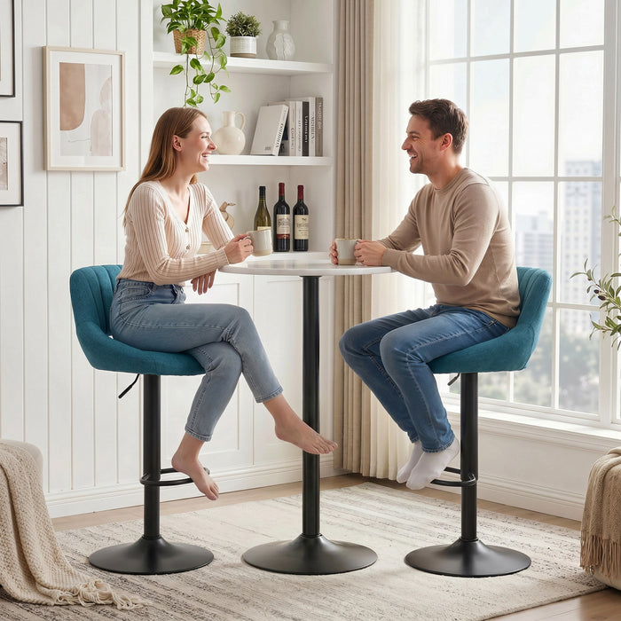 HOMCOM Bar Stools Set of 2 Swivel Adjustable Counter Height Barstools