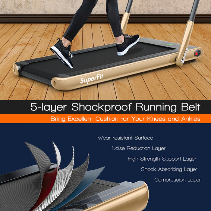 Superfit 2.25hp 2-in-1 Folding Under Desk Treadmill W/remote Control App