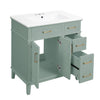 Savannah 30 Inch Bathroom Vanity with Ceramic Sink and Spacious Storage Cabinet, Light Green | Savannah Meuble de salle de bain 30 pouces avec vasque en ceramique et armoire de rangement spacieux, Vert clair