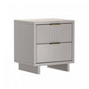 Elara Contemporary 18" Solid Wood Nightstand in Light Gray (2-Drawer) | Table de nuit contemporaine Elara 18" en bois massif, gris clair (2 tiroirs)