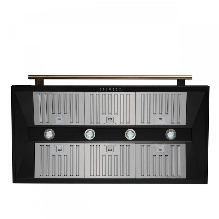 Forno Aria 48 Inch Wall-Mounted Black Range Hood-FRHWM5095-48BLK