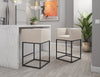 Embassy Mid-Century Modern Metal Upholstered Counter Stool in Cream - Set of 2 | Tabouret de comptoir Embassy style milieu du siecle en metal et tissu creme - Lot de 2