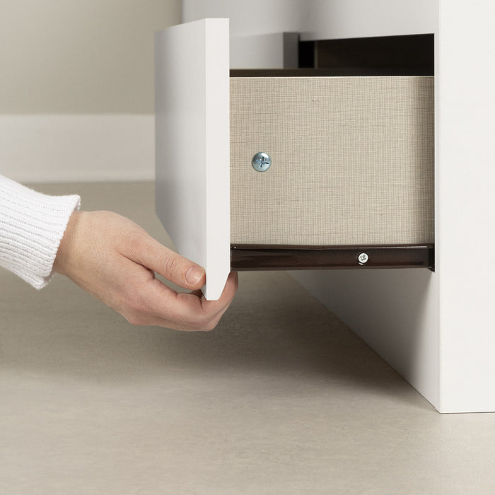 Step One Mates Bed And Bookcase Headboard Set - Pure White