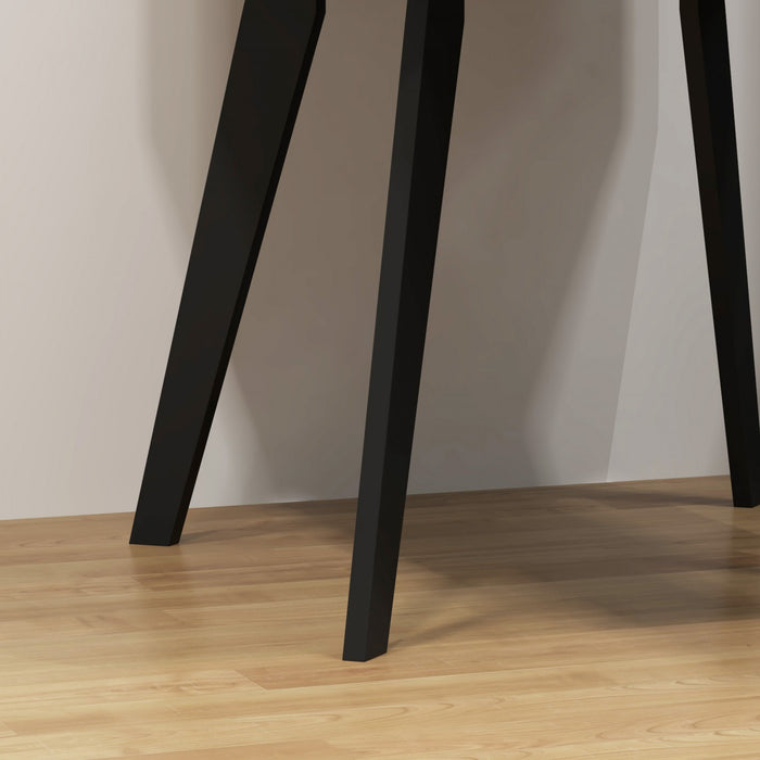 HOMCOM Bedside Table Set of 2 with 2 Drawers, Rattan Element for Bedroom