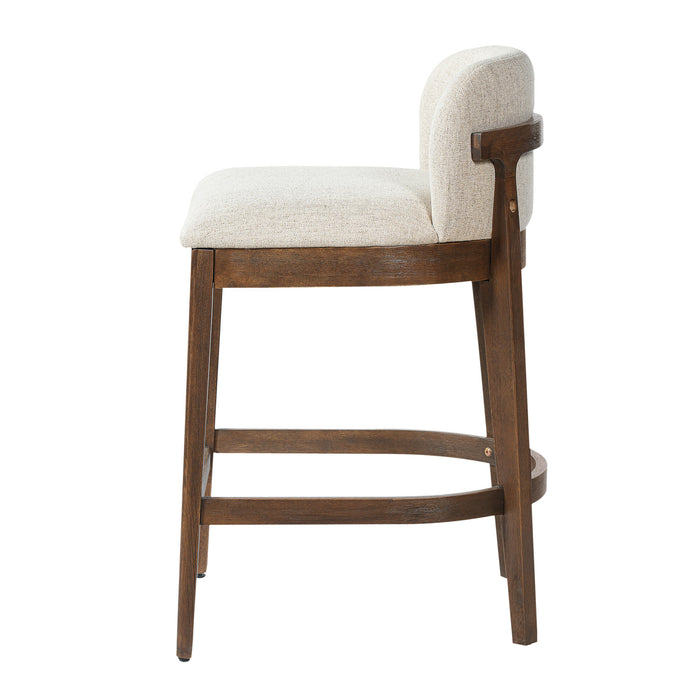 Calista Rubber Wood Counter Stool Set of 2,Walnut