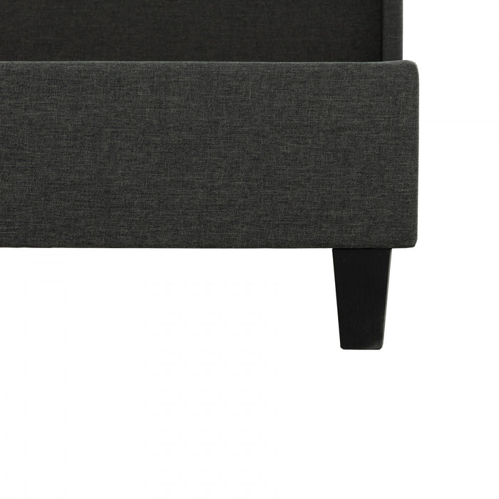 Wilder Grey Upholstered Wingback Platform Bed - Queen