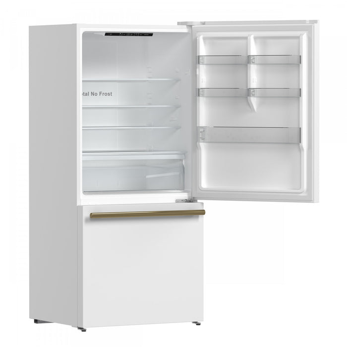 Forno Milano Espresso 31 Inch Bottom Freezer, White, 17.2 cu.ft. - FFFFD1785-31WHT