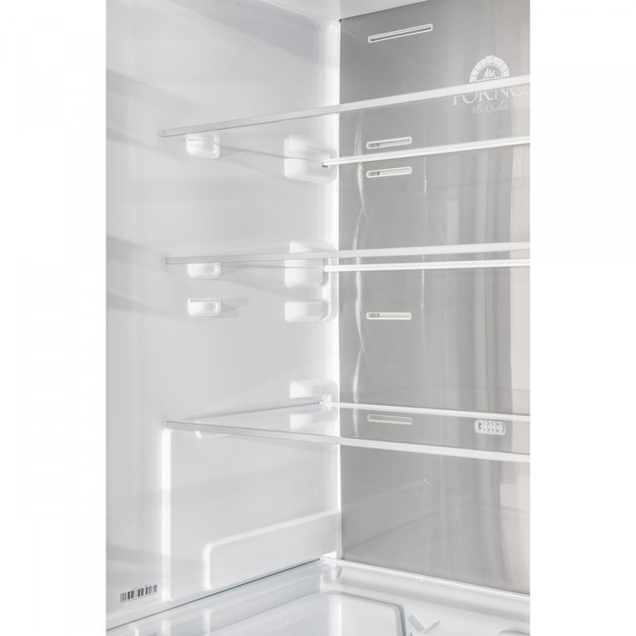 Forno Custodia 24\" Bottom Freezer, 10.3 cu.ft., Left Swing, Ice Maker, White - FFFFD1766-24WHT-LS Refrigerator