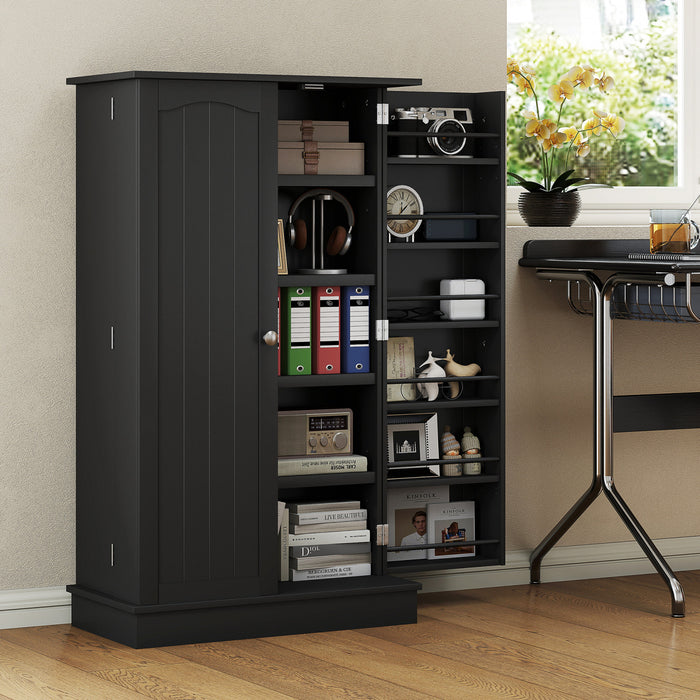 HOMCOM Kitchen Pantry Storage Cabinet w/ 5-tier Shelving Black