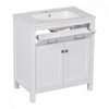 Baker 30 Inch Modern Bathroom Vanity with Ceramic Sink & Storage Cabinet, White | Meuble de salle de bain moderne Baker 30 pouces avec lavabo ceramique et rangement, blanc