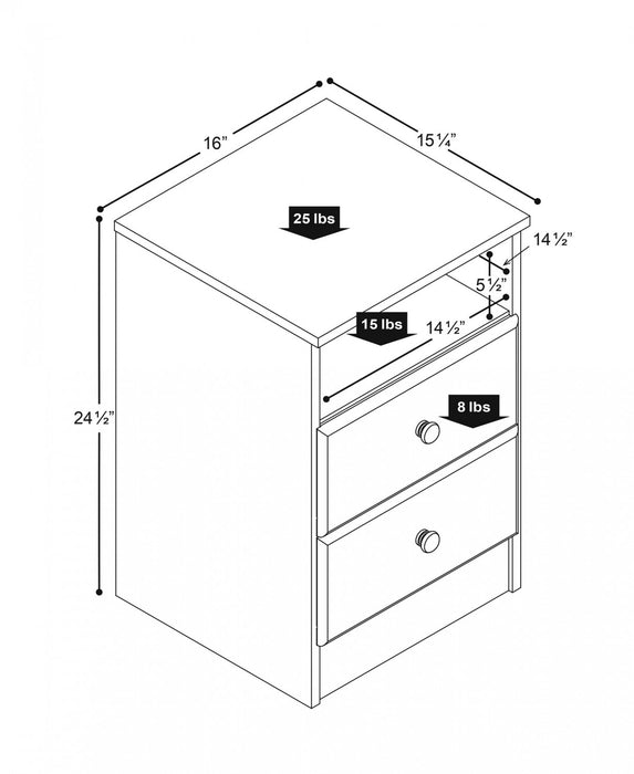 Astrid 2-Drawer Nightstand - Espresso