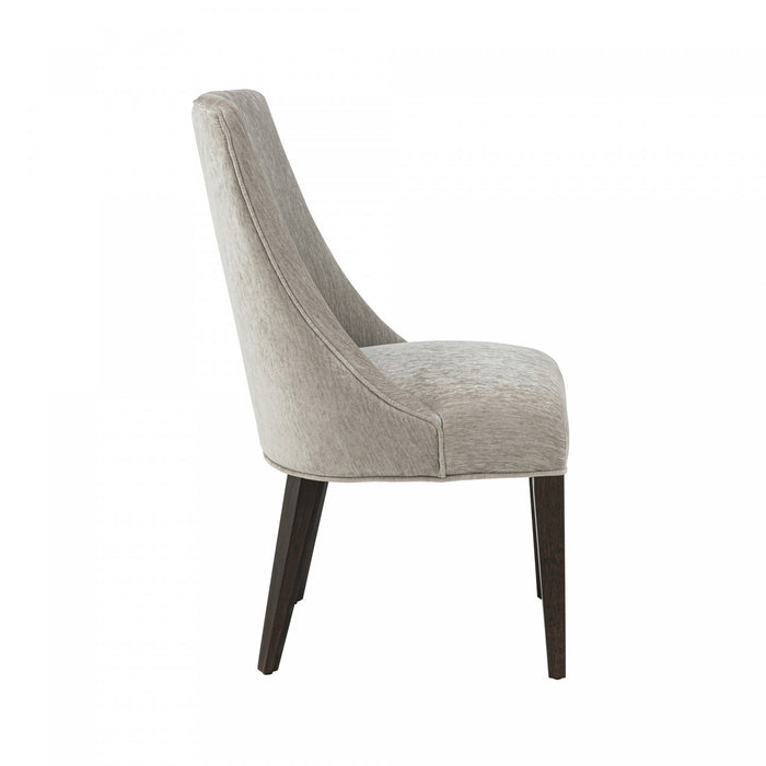 Beever Modern Chenille Wood Dining Chair in Taupe - Set of 4