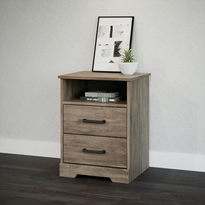 Prepac Rustic Ridge Farmhouse 2-Drawer Nightstand - Brown