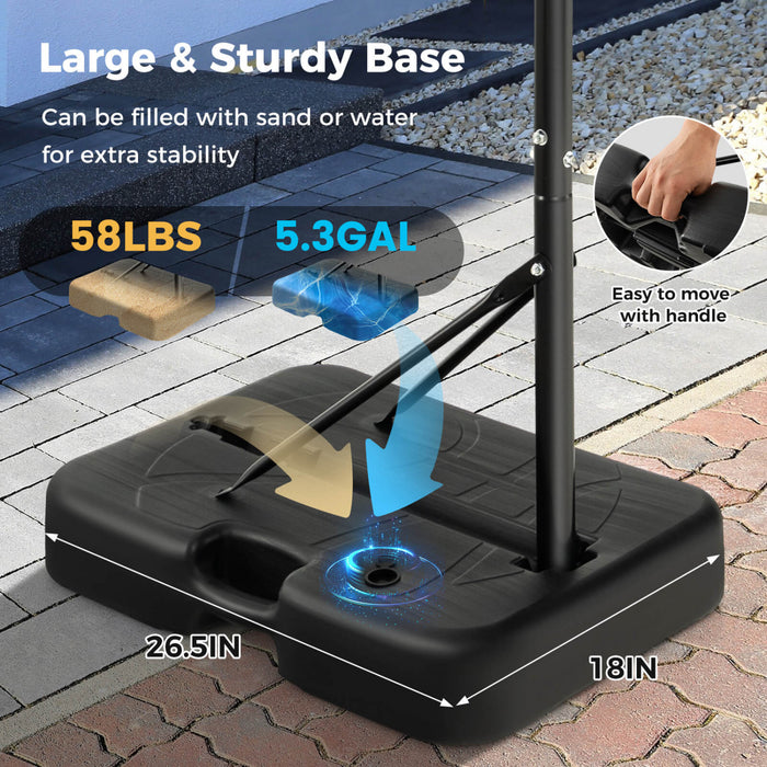 Costway Basketball Hoop 5.6-6.5 Ft Height Adjustable For Kids With Shatterproof Backboard
