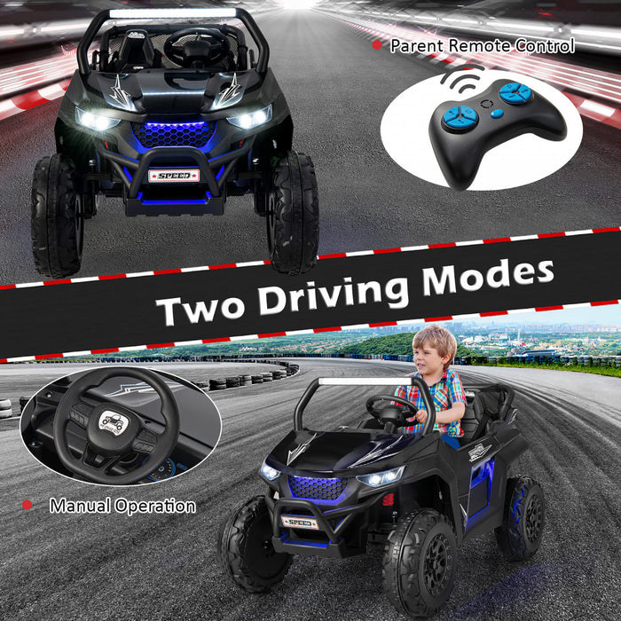Costway 12v 2-seater Kids Ride On Utv Rc Electric Vehicle Suspension With Lights & Music