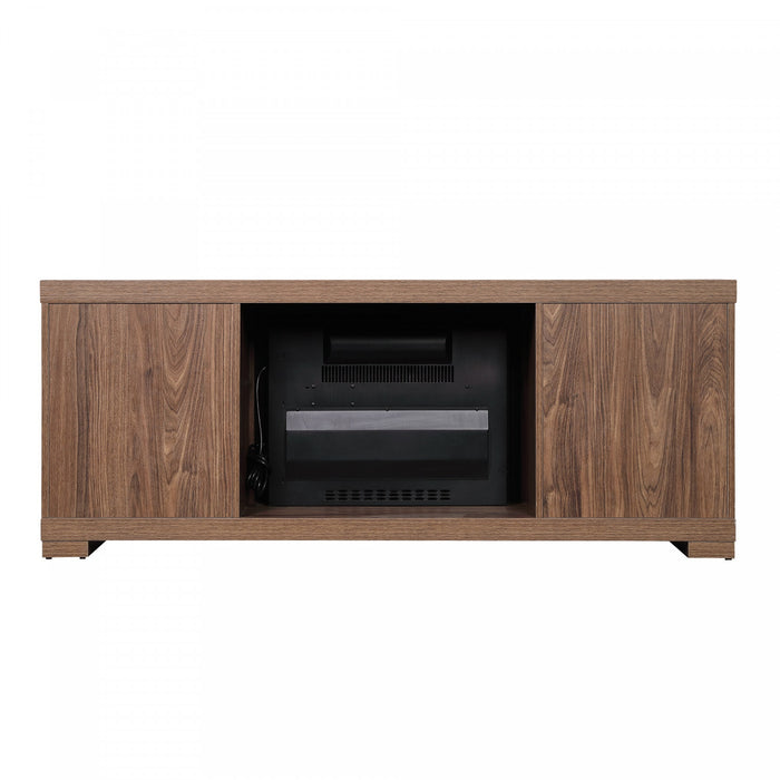 Richmond Industrial Traditional 2-Piece Electric Fireplace in Black and Brown