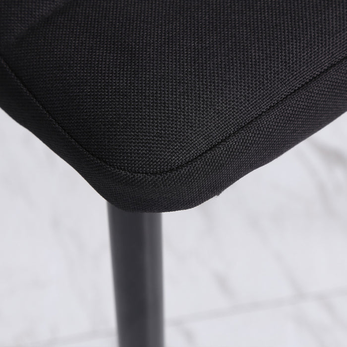 HOMCOM Dining Chairs Set of 4, Linen Fabric Upholstered Accent Chairs Black
