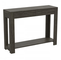 40” Console Table With 2 Drawers And Shelf - Dark Grey Sofa Table 