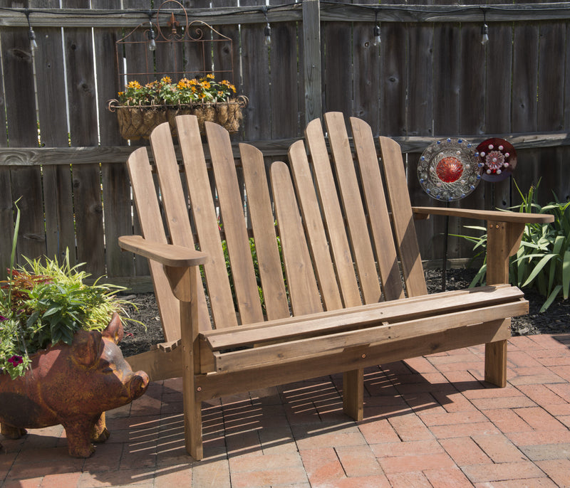 Adirondack Double Bench Patio Seat - Teak