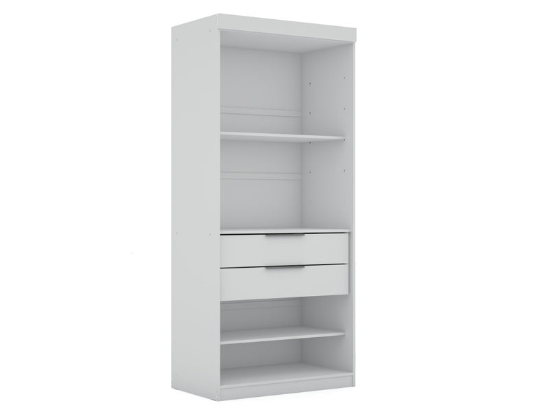 Mulberry Contemporary Modern 2-Piece Wardrobe Closet in White
