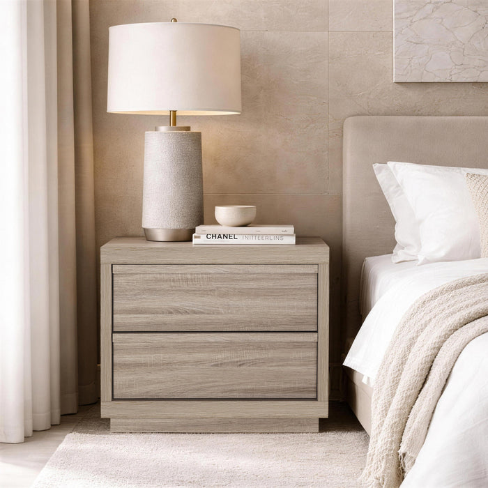 Navis Contemporary 26\" Nightstand in Natural Oak (2-Drawer)