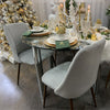 HOMCOM Dining Chairs Set of 4, Velvet Accent Chair, Grey