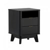 Orlen Mid-Century Modern 2-Drawer Multi-Purpose Nightstand & End Table in Black | Table de chevet et bout de canape polyvalent Orlen mi-siecle moderne a 2 tiroirs, noir