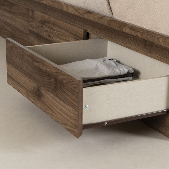 Yodi 3-Drawer Twin Mates Bed - Natural Walnut