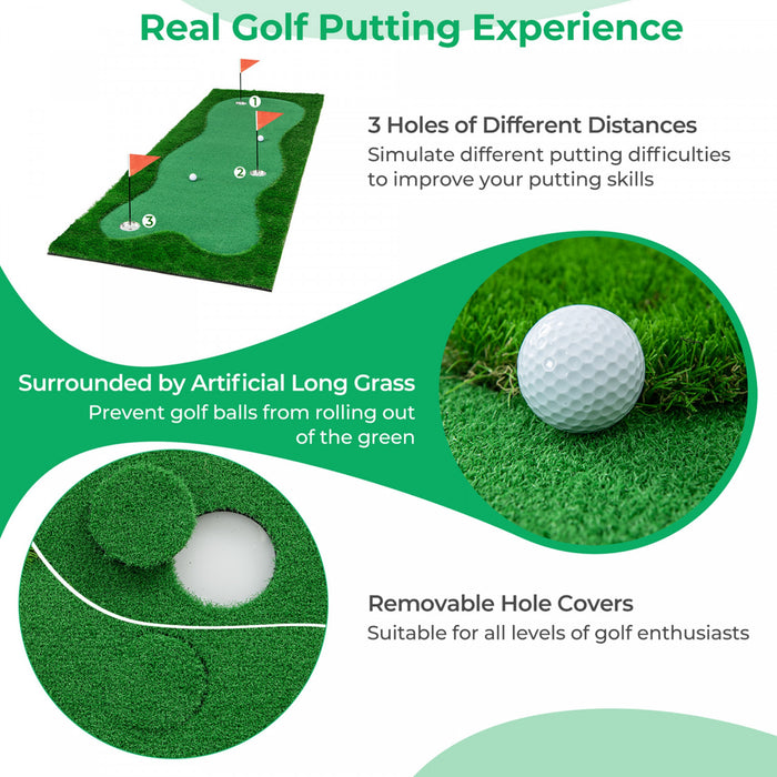 Costway 10 X 3.3 Ft Golf Putting Green Professional Golf Training Mat With 2 Golf Balls