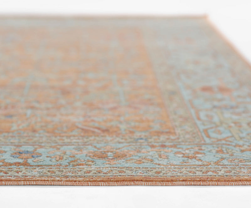 Hailey Traditional 9'3\" x 11'10\" Area Rug in Orange Indoor Area Rug