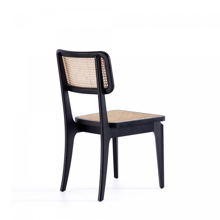 Giverny Industry Chic Wood Dining Chair in Black and Natural - Set of 4