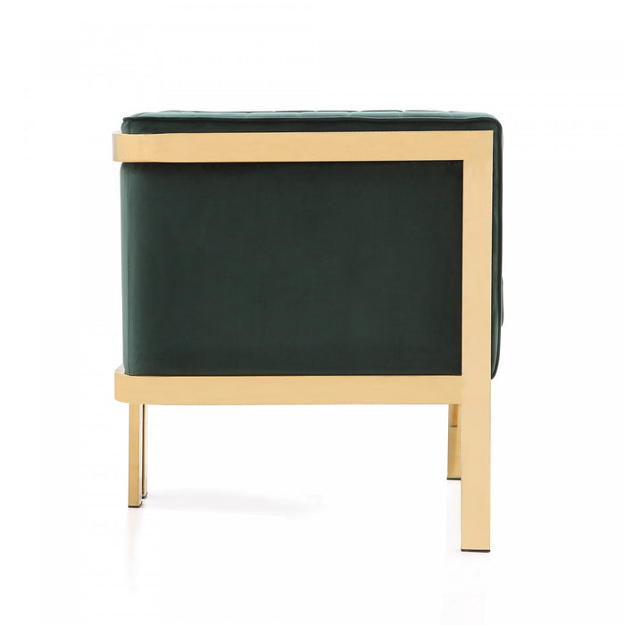 Paramount Modern Velvet Lounge Chair in Forest Green - Set of 2