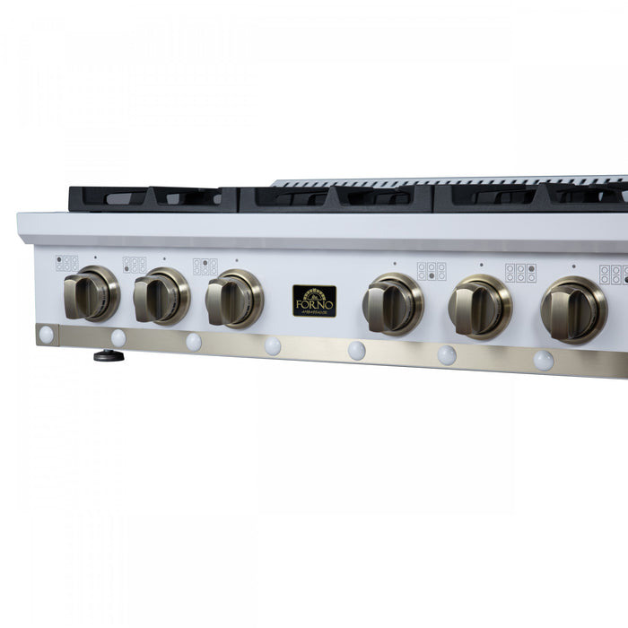 Forno Ambassador 36\" Gas Cooktop, White, 6 burners - FCTGS5799-36CPWHT