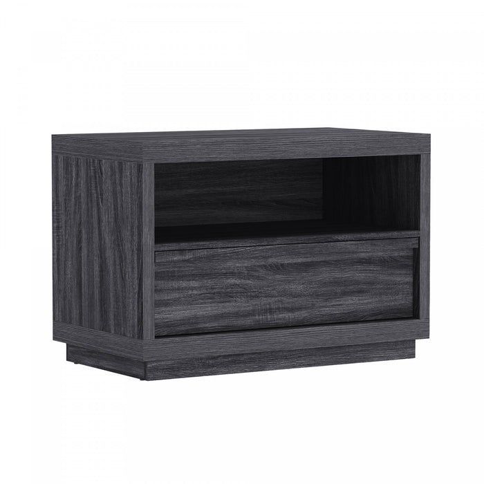 Navis Contemporary 32\" Nightstand in Charcoal Gray (1-Drawer)