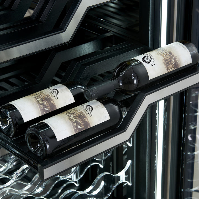 FORNO Abruzzo 48\" Dual Zone Wine Cellar, 102 Bottles, 24 cu. ft,Stainless steel - FWCDR6611-48S